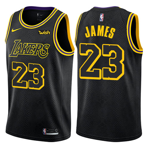 Men Nike Los Angeles Lakers #23 LeBron James Black NBA Swingman City Edition Jersey->los angeles lakers->NBA Jersey